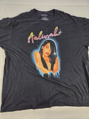 Aaliyah Graphic Tee Black Y2K Style Shirt 2XL